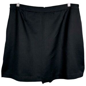 Black Haggar Q Black Polyester Zip up Skort Skirt With Pockets Sz 16 Petite